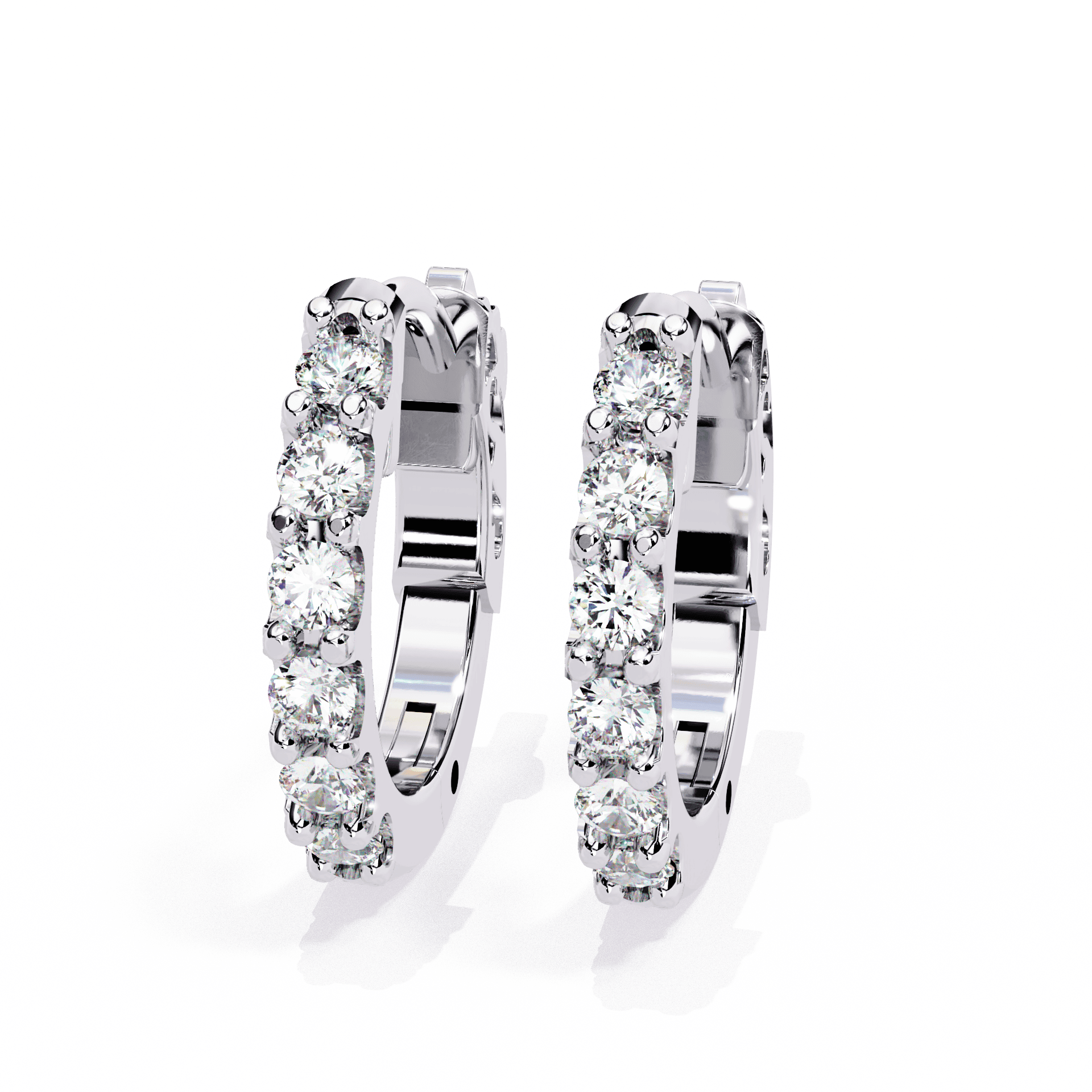 0.2 Carat Eternal Round Hoop Earrings in Moissanite | House of Estara