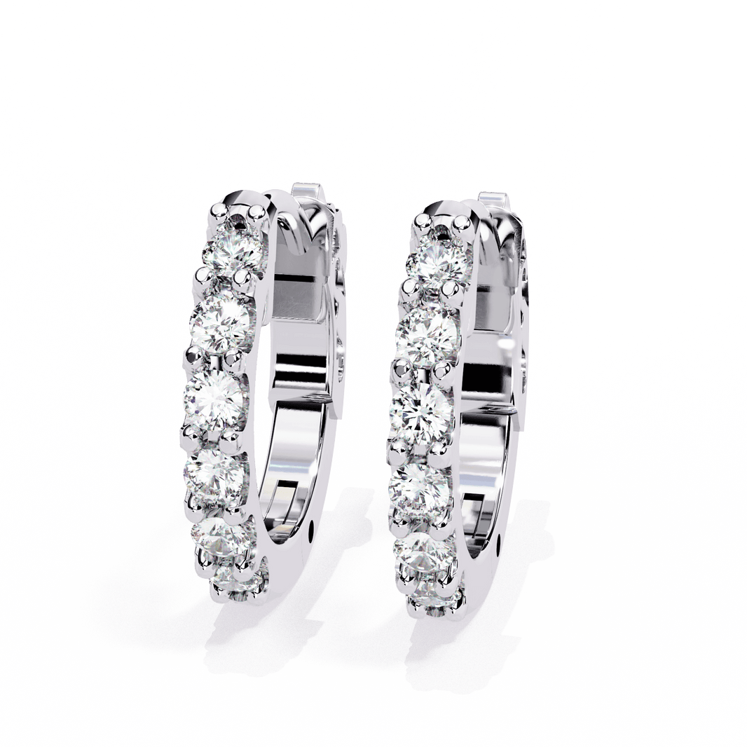 0.2 Carat Eternal Round Hoop Earrings in Moissanite | House of Estara