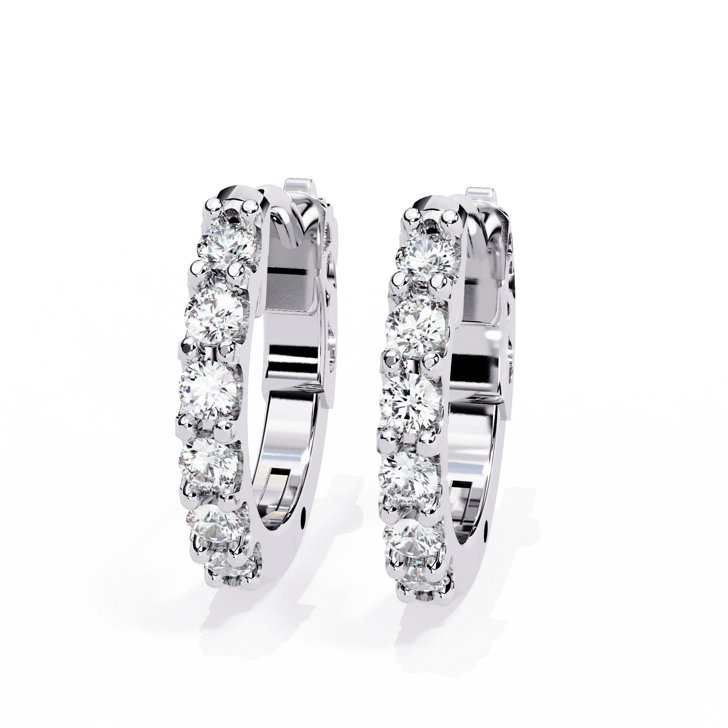 0.2 Carat Eternal Round Hoop Earrings in Moissanite | House of Estara