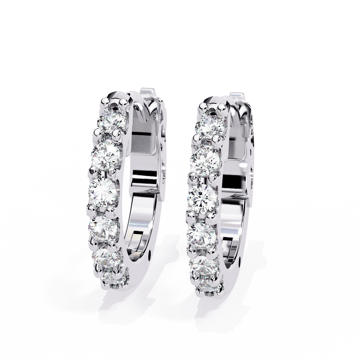 0.2 Carat Eternal Round Hoop Earrings in Moissanite | House of Estara