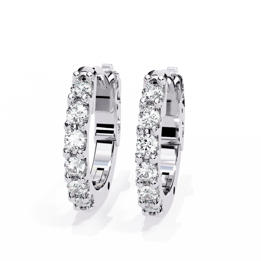 0.2 Carat Eternal Round Hoop Earrings in Moissanite | House of Estara