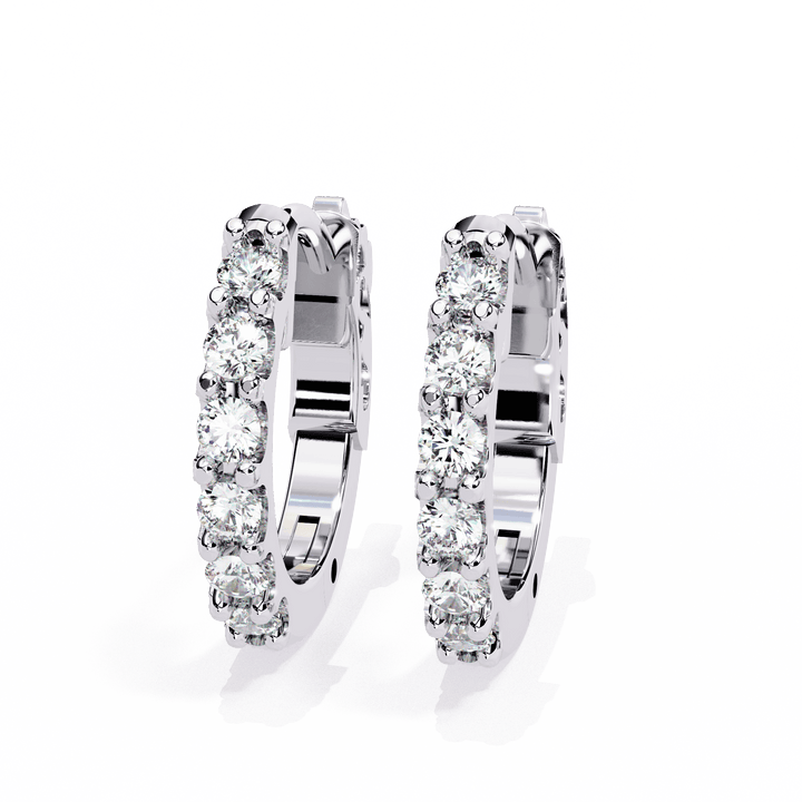 0.2 Carat Eternal Round Hoop Earrings in Moissanite | House of Estara