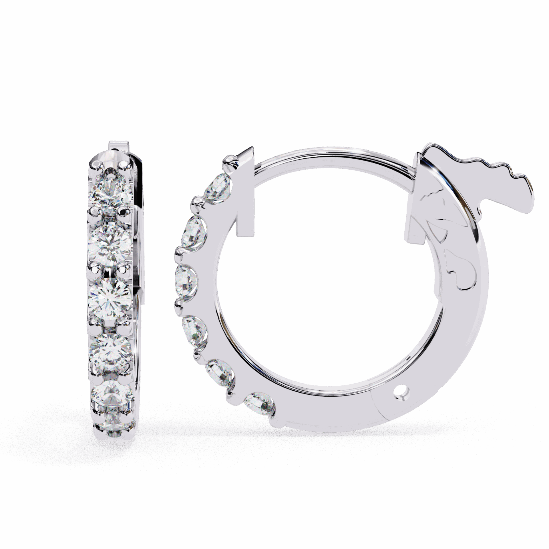 0.2 Carat Eternal Round Hoop Earrings in Moissanite | House of Estara