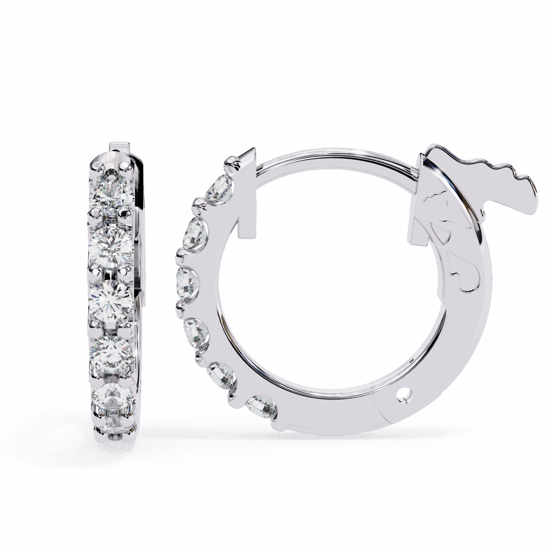 0.2 Carat Eternal Round Hoop Earrings in Moissanite | House of Estara