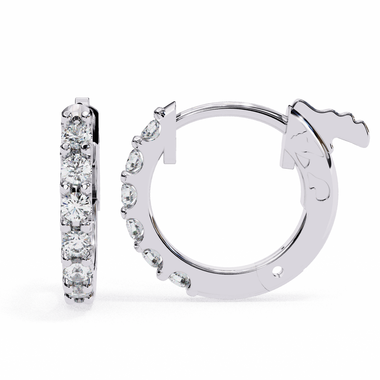 0.2 Carat Eternal Round Hoop Earrings in Moissanite | House of Estara