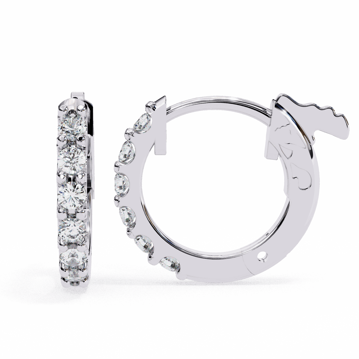 0.2 Carat Eternal Round Hoop Earrings in Moissanite | House of Estara