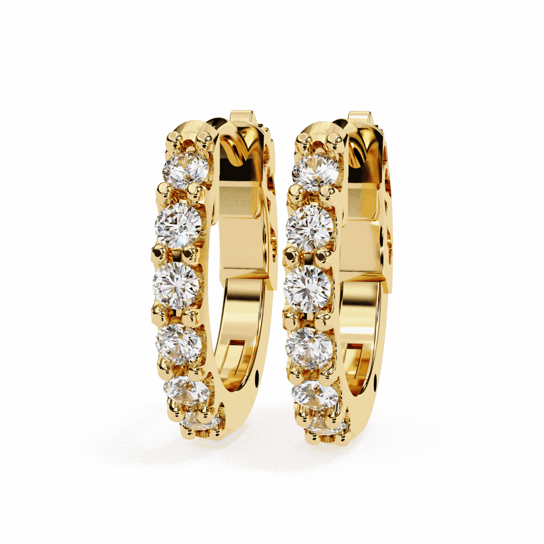 0.2 Carat Eternal Round Hoop Earrings in Moissanite | House of Estara