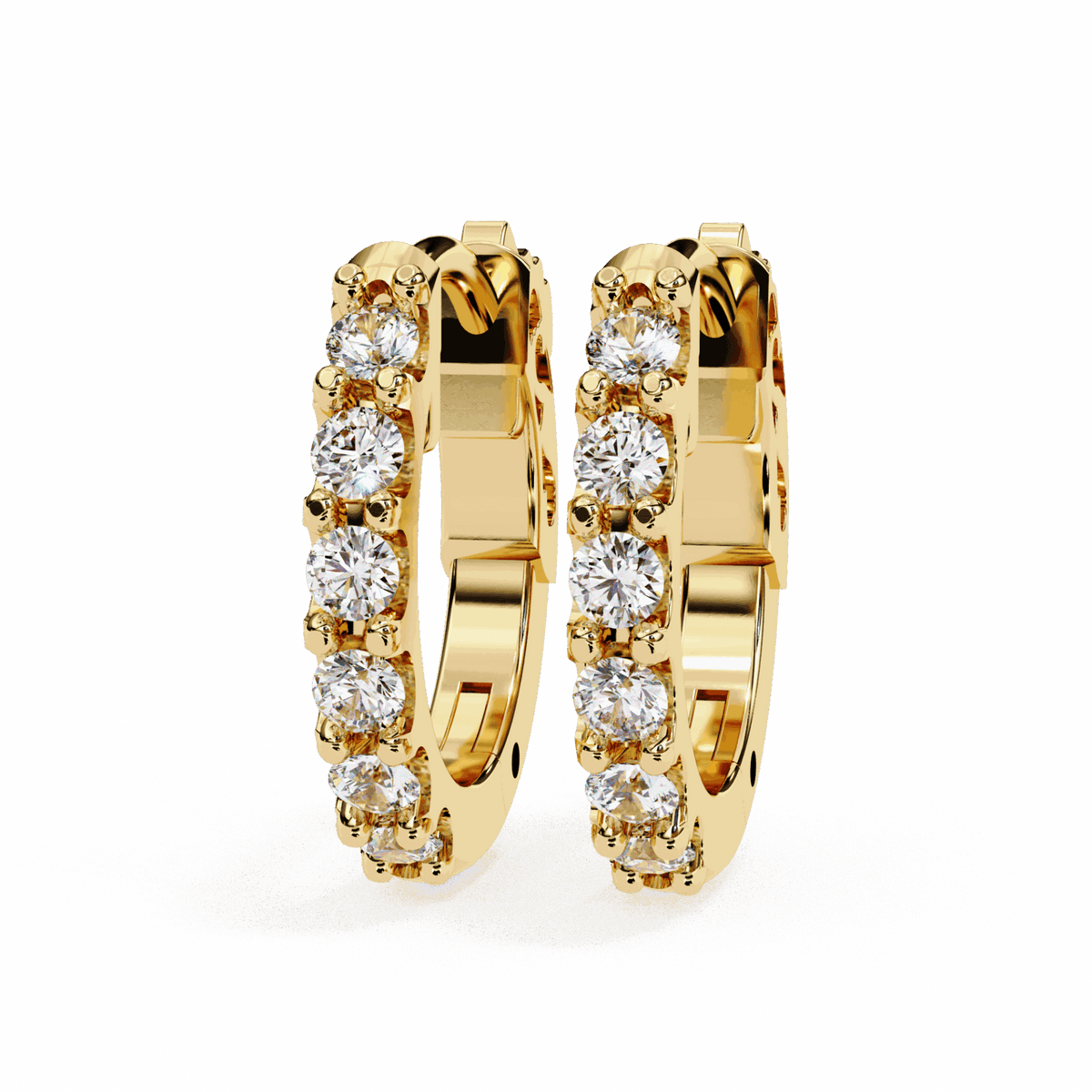 0.2 Carat Eternal Round Hoop Earrings in Moissanite | House of Estara