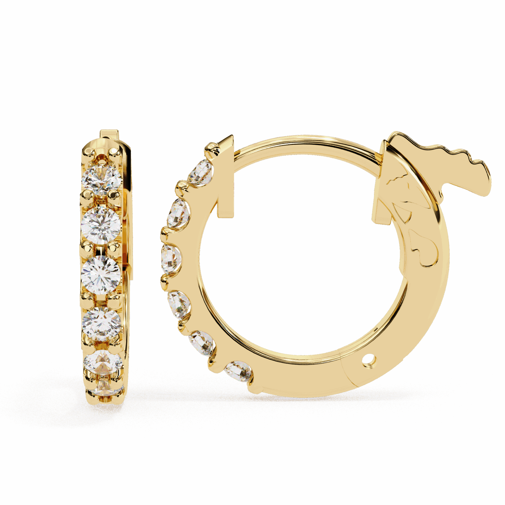 0.2 Carat Eternal Round Hoop Earrings in Moissanite | House of Estara