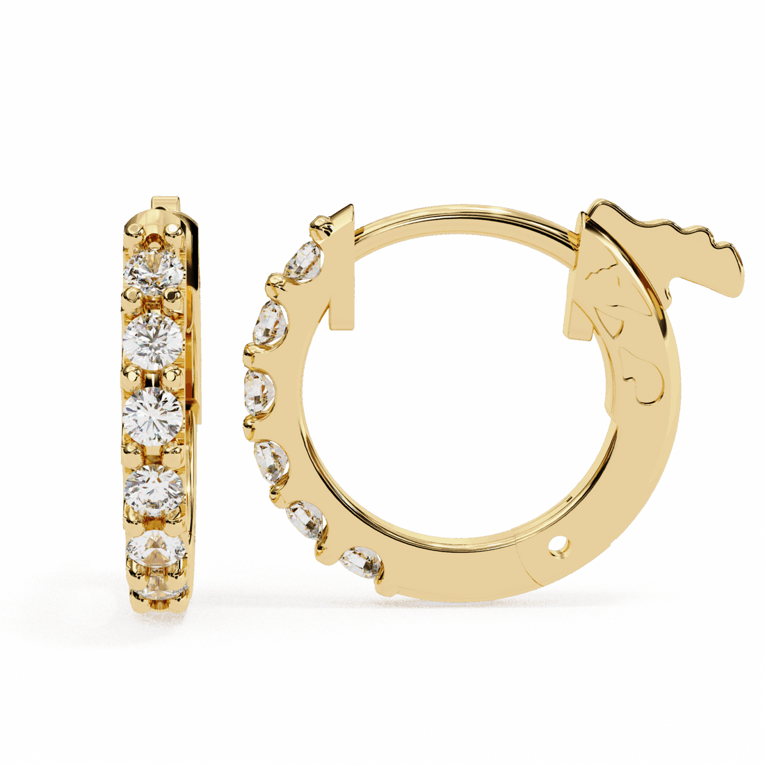 0.2 Carat Eternal Round Hoop Earrings in Moissanite | House of Estara