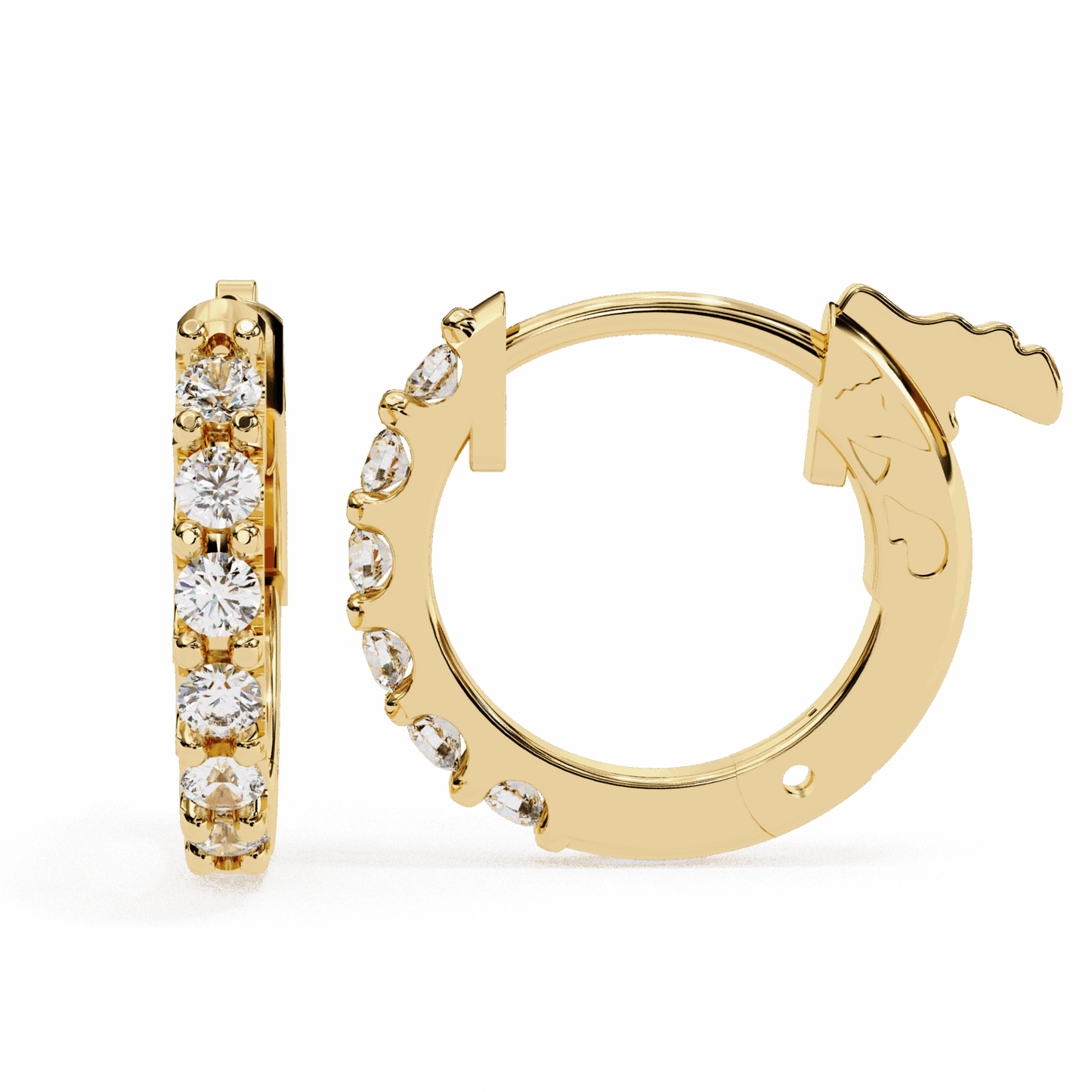 0.2 Carat Eternal Round Hoop Earrings in Moissanite | House of Estara