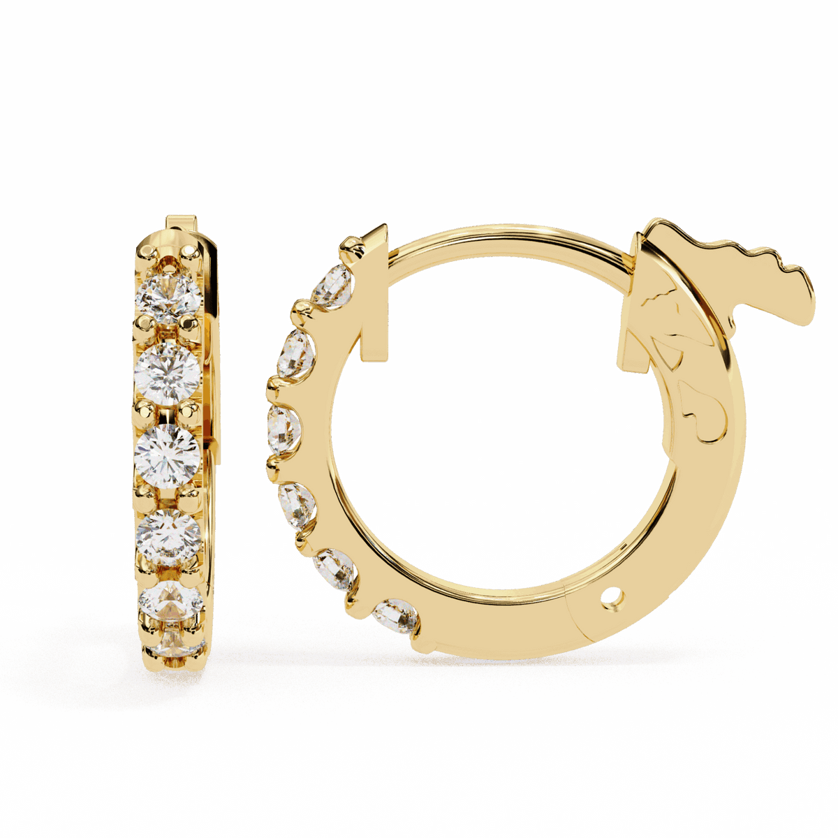 0.2 Carat Eternal Round Hoop Earrings in Moissanite | House of Estara