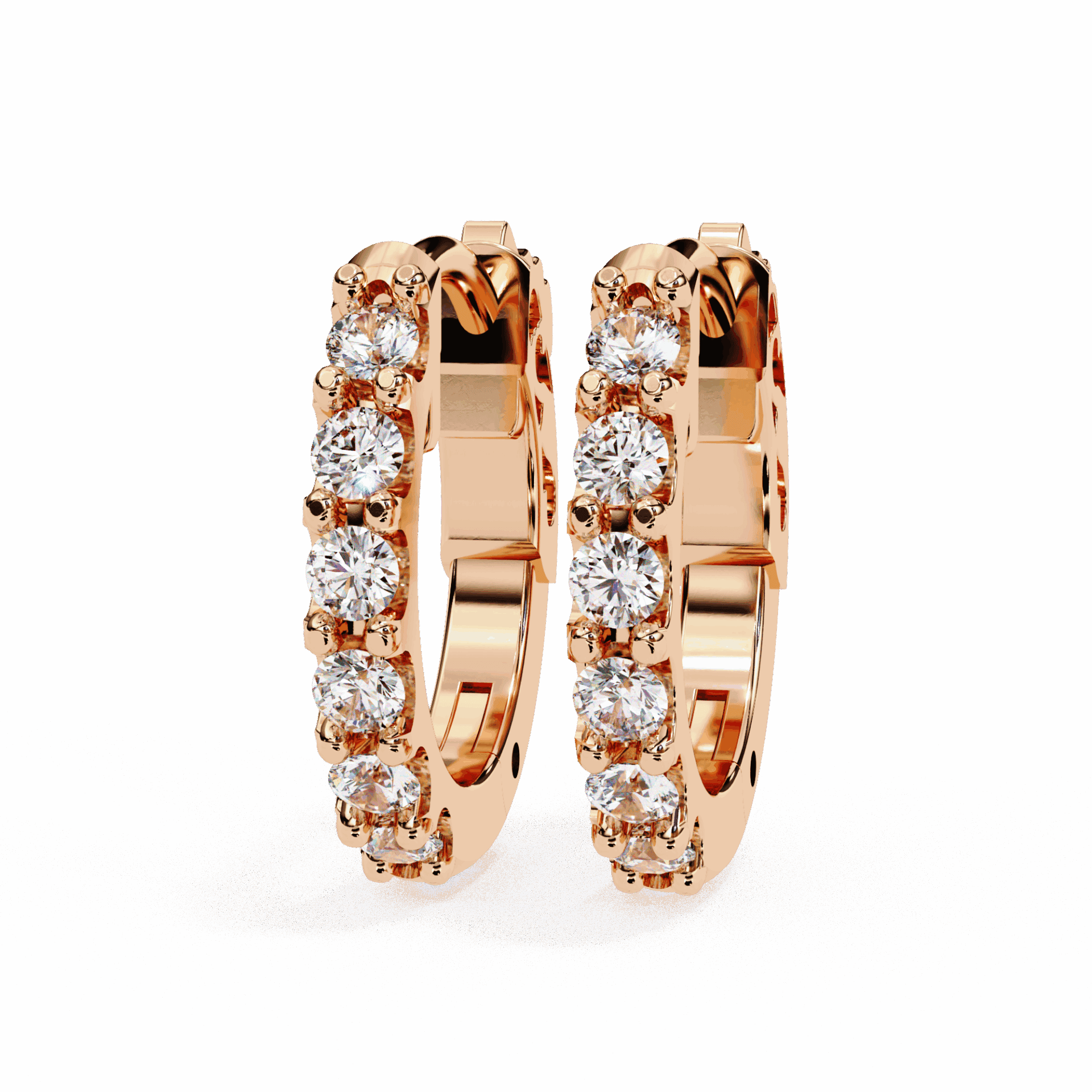 0.2 Carat Eternal Round Hoop Earrings in Moissanite | House of Estara