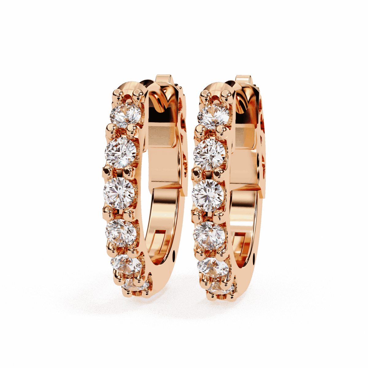 0.2 Carat Eternal Round Hoop Earrings in Moissanite | House of Estara