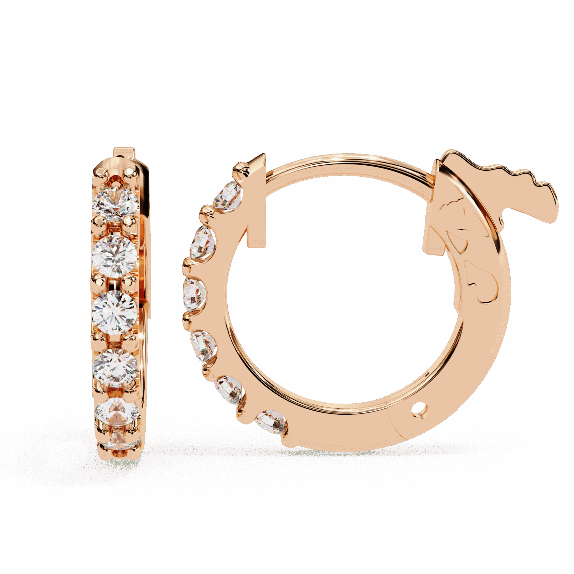 0.2 Carat Eternal Round Hoop Earrings in Moissanite | House of Estara