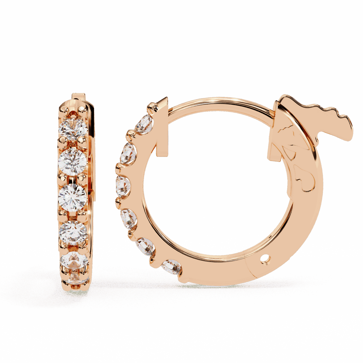 0.2 Carat Eternal Round Hoop Earrings in Moissanite | House of Estara