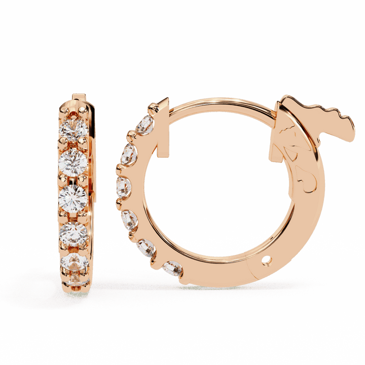 0.2 Carat Eternal Round Hoop Earrings in Moissanite | House of Estara
