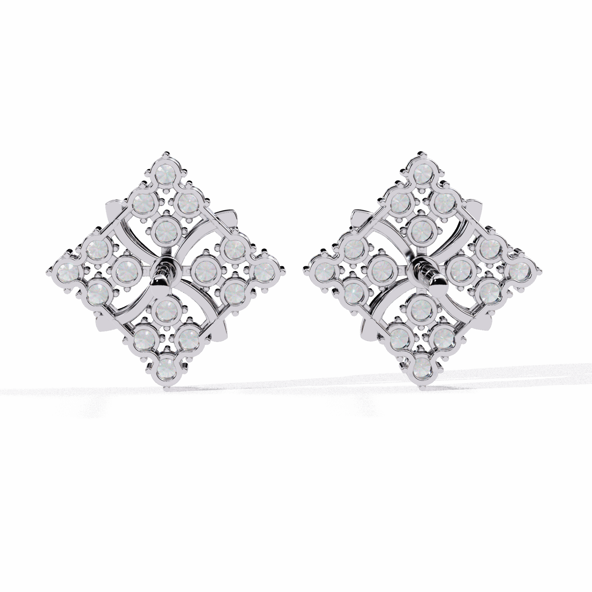 0.8 Carat Refined Round Cluster Stud Earrings in Moissanite | House of Estara
