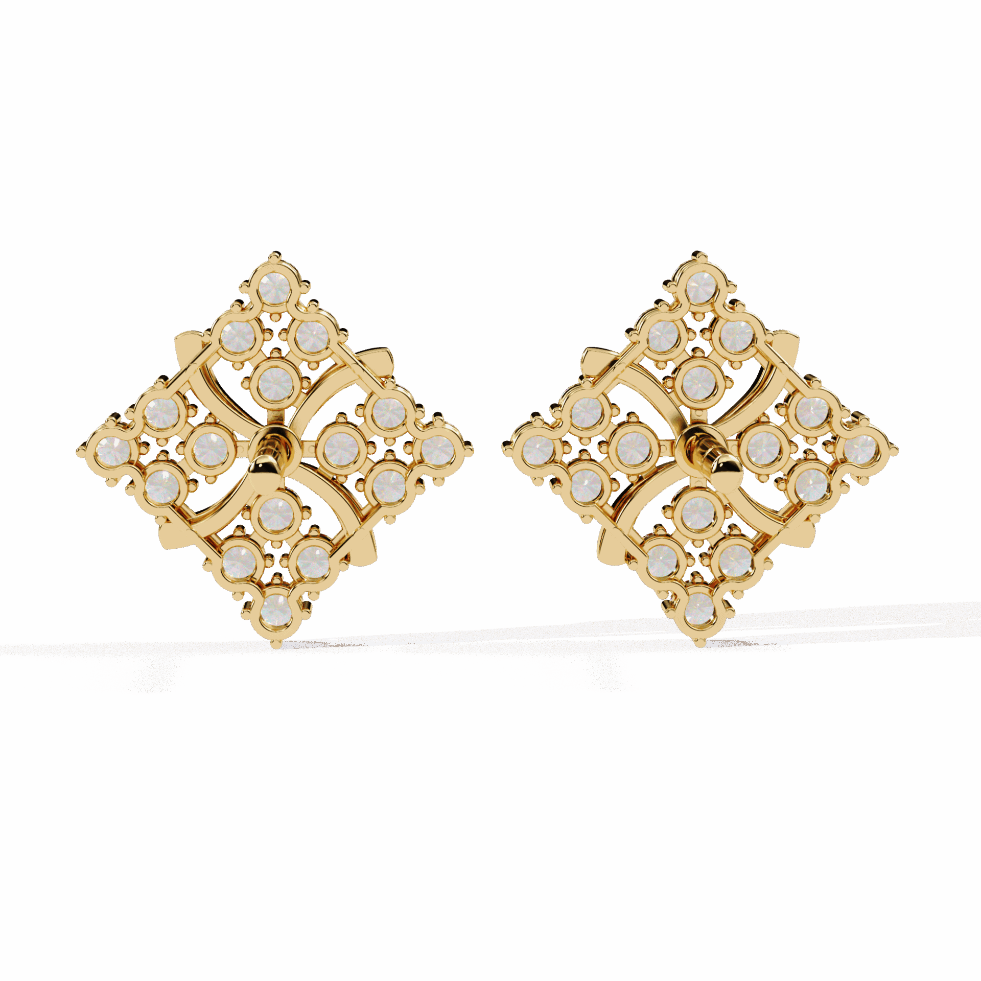 0.8 Carat Refined Round Cluster Stud Earrings in Moissanite | House of Estara