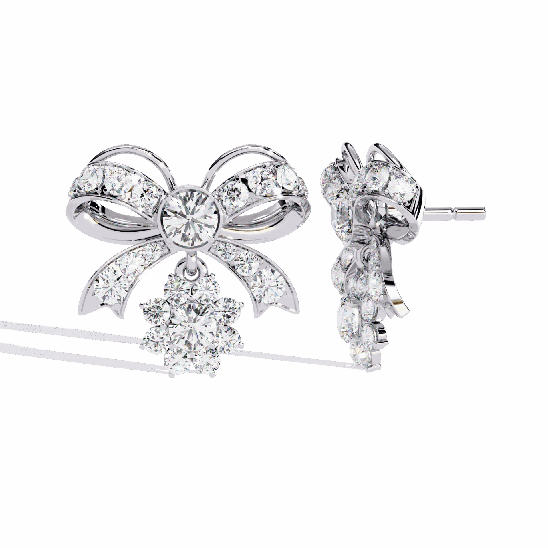 2.25 Carat Flora Dangle Earrings in Moissanite | House of Estara