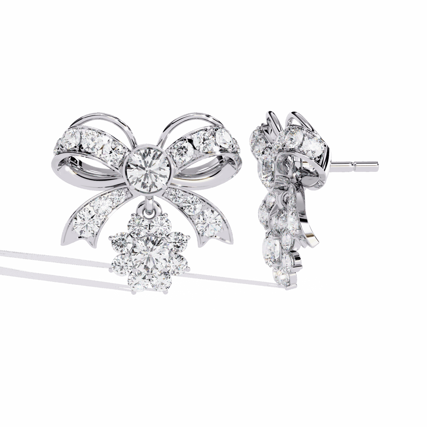 2.25 Carat Flora Dangle Earrings in Moissanite | House of Estara
