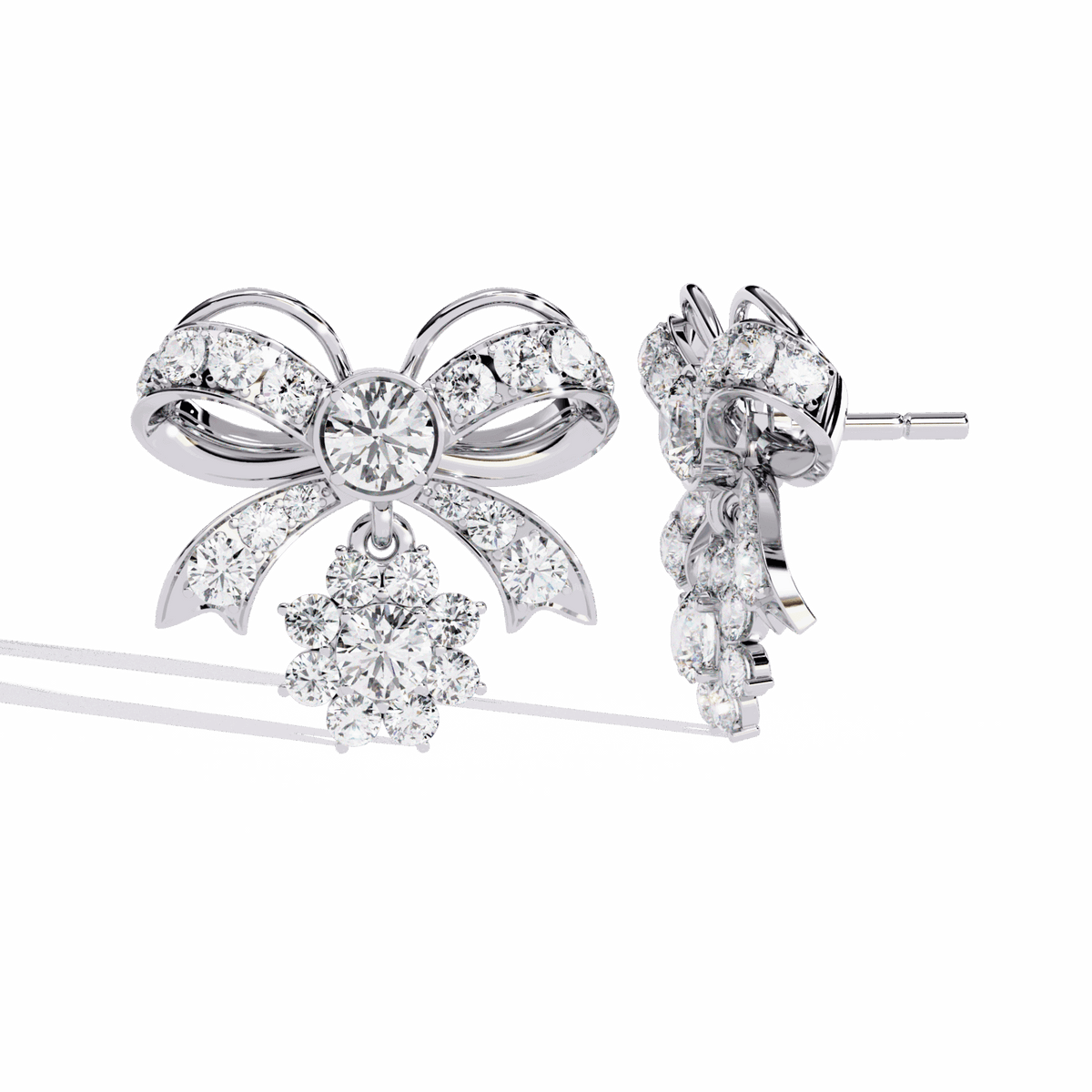 2.25 Carat Flora Dangle Earrings in Moissanite | House of Estara