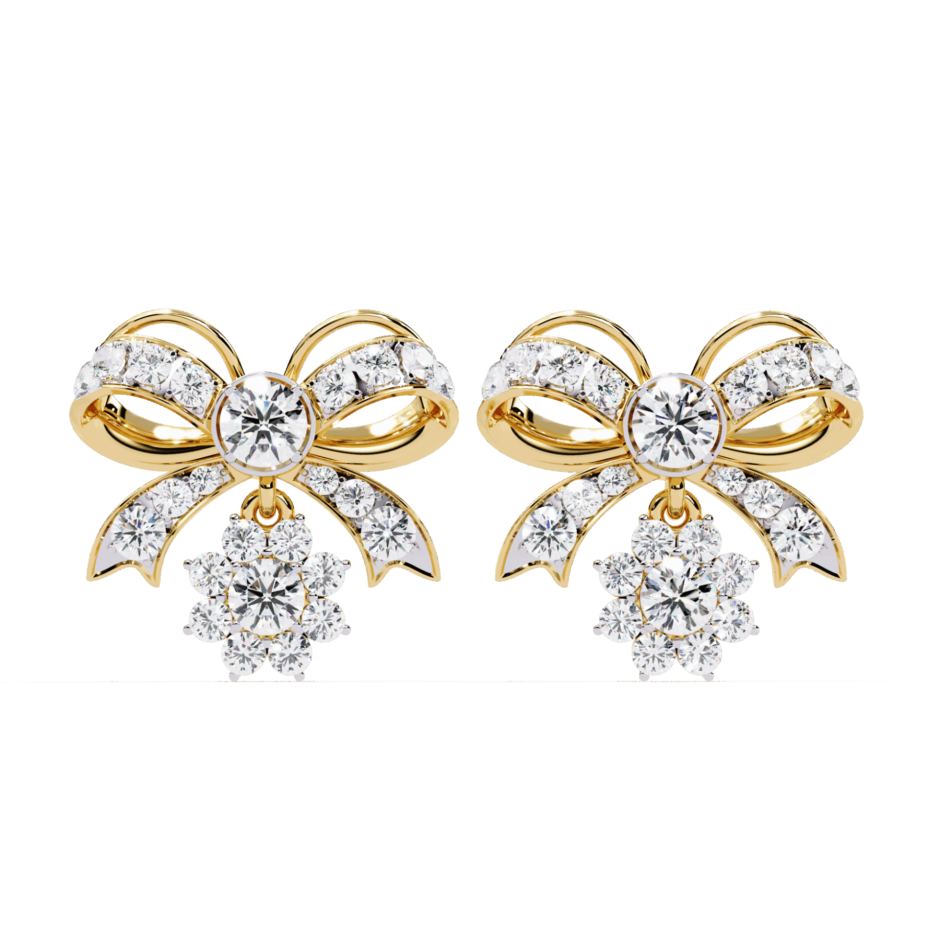 2.25 Carat Flora Dangle Earrings in Moissanite | House of Estara
