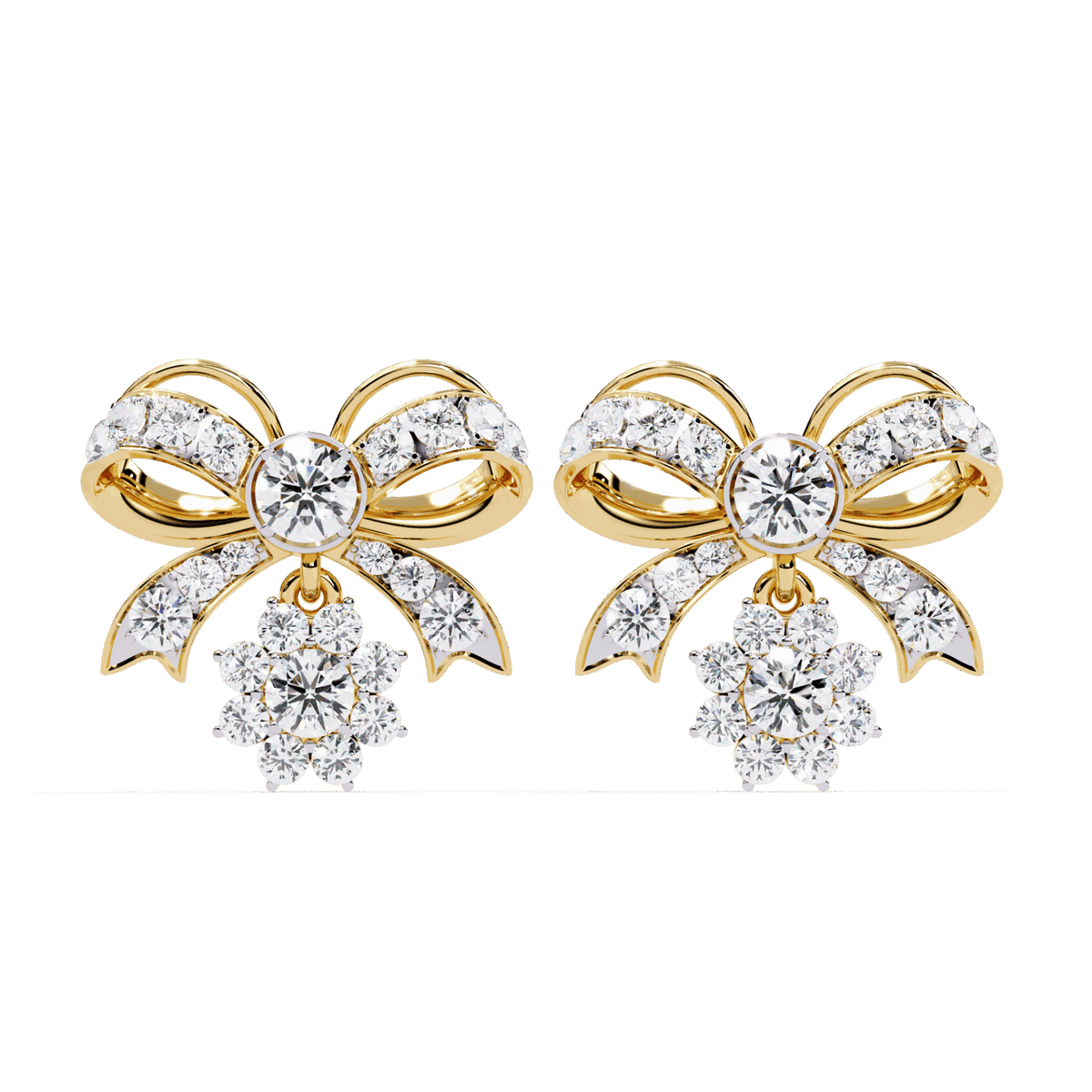2.25 Carat Flora Dangle Earrings in Moissanite | House of Estara