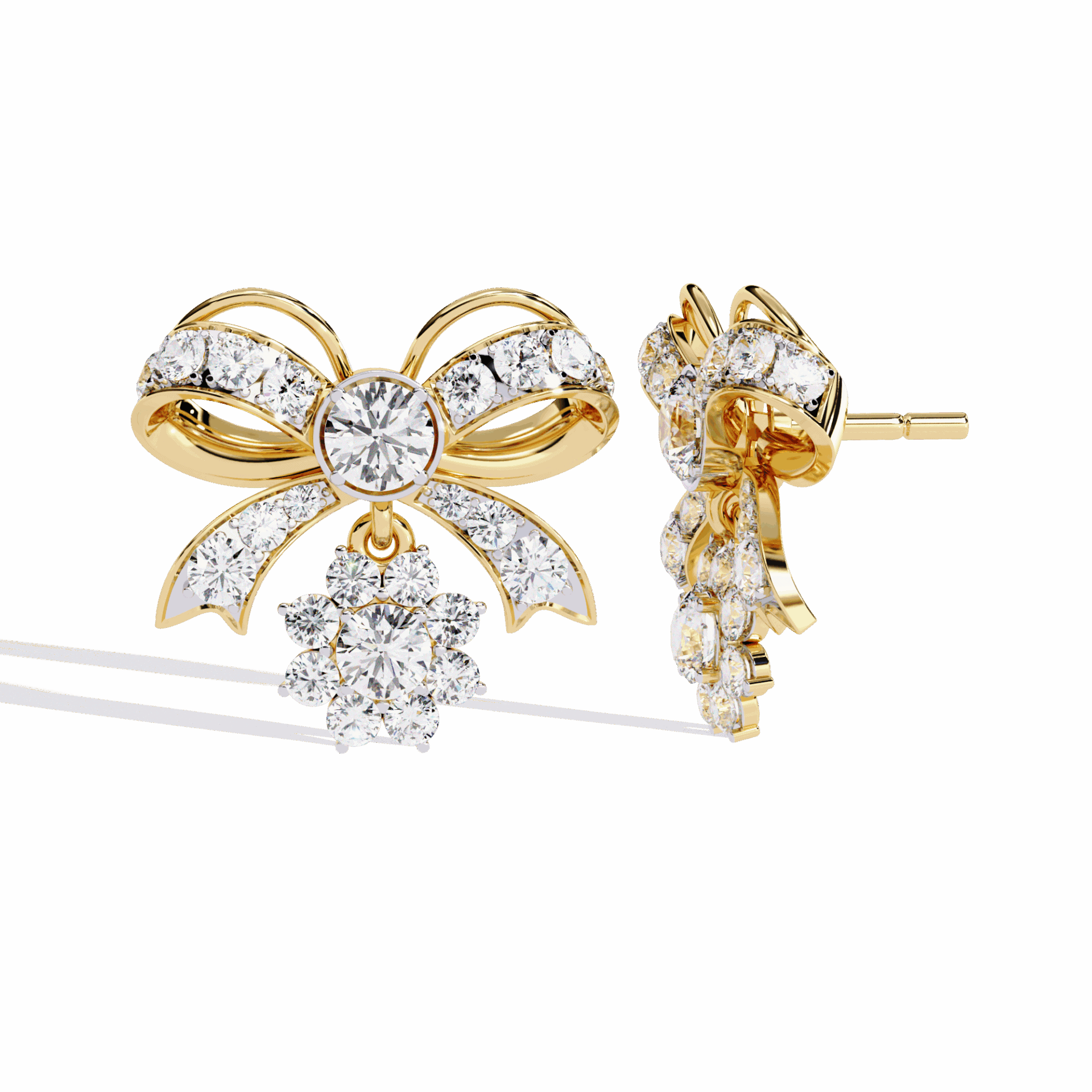2.25 Carat Flora Dangle Earrings in Moissanite | House of Estara