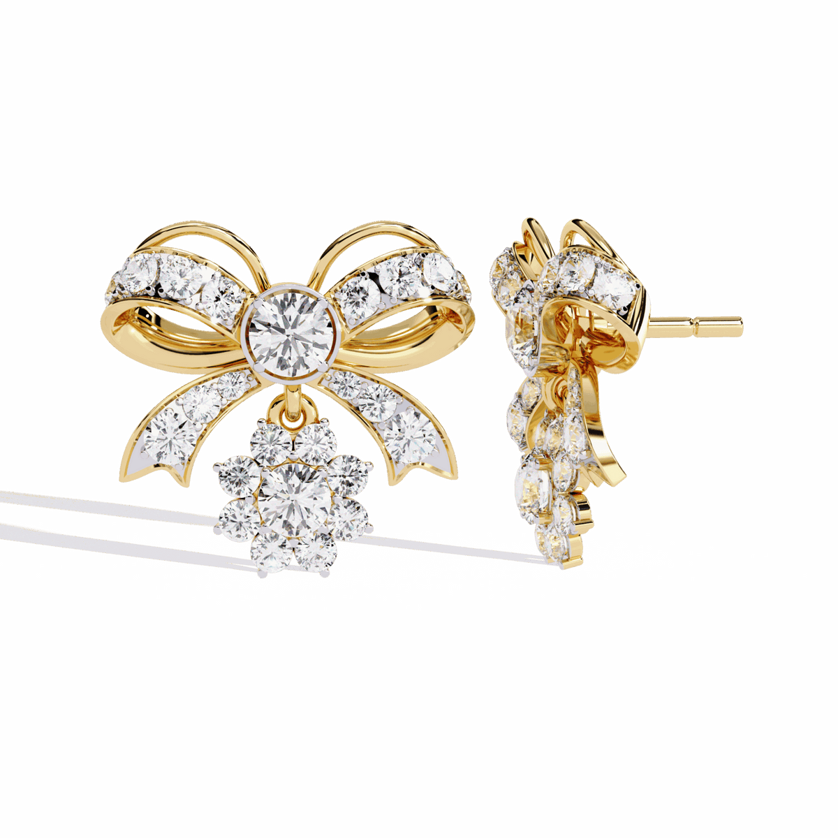 2.25 Carat Flora Dangle Earrings in Moissanite | House of Estara