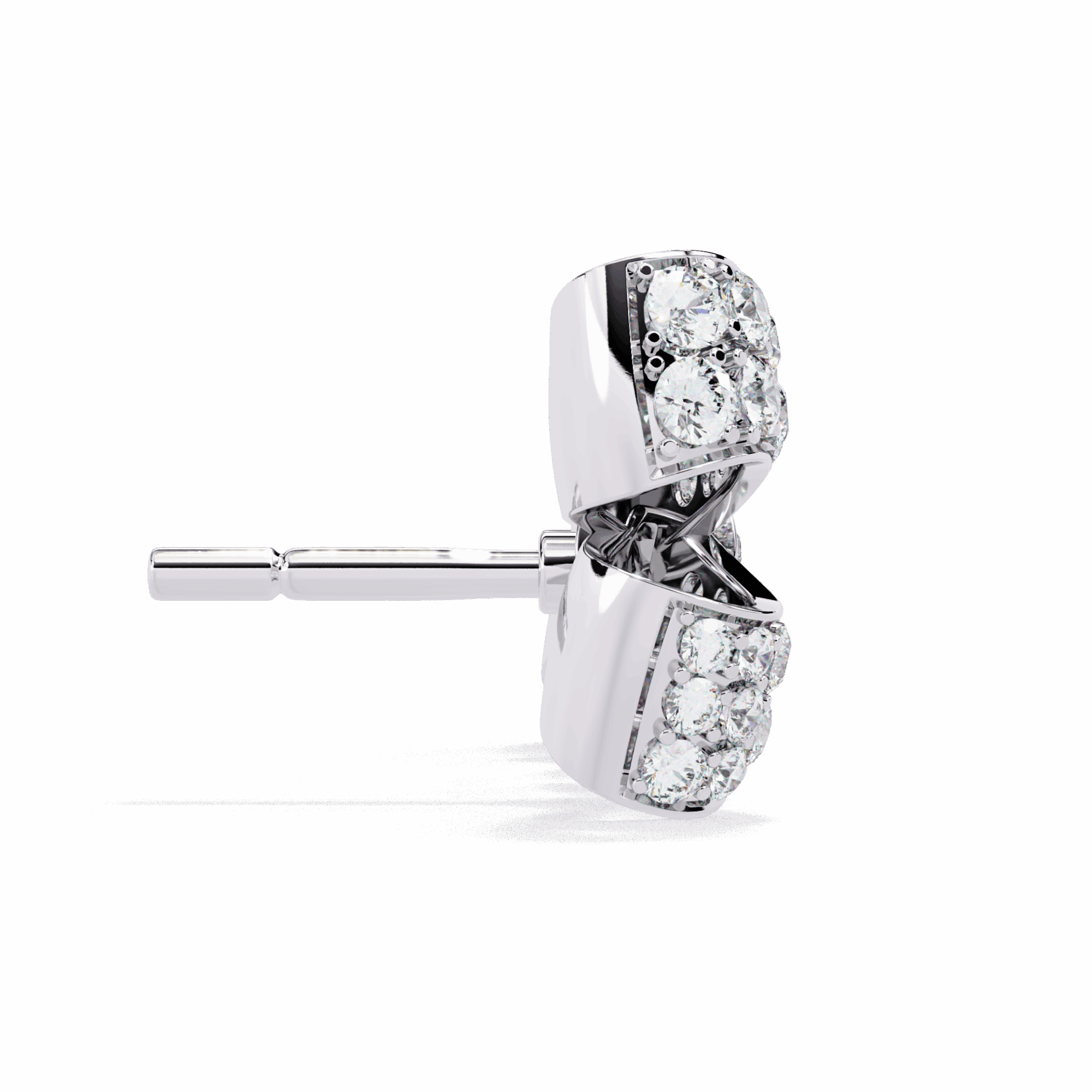 1 Carat Brilliant Round Cluster Stud Earrings in Moissanite | House of Estara