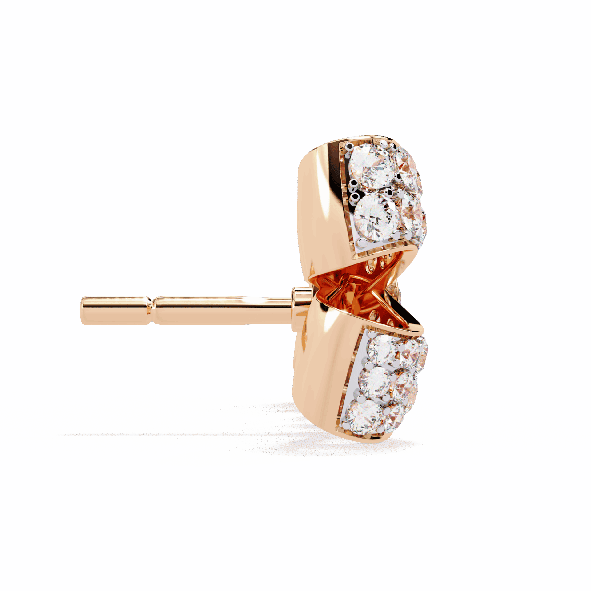 1 Carat Brilliant Round Cluster Stud Earrings in Moissanite | House of Estara