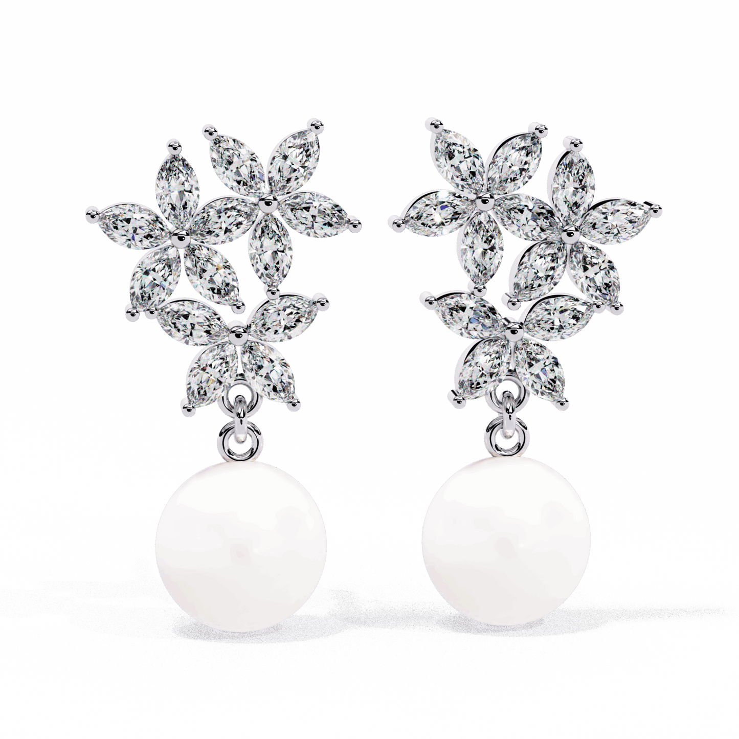 2.5 Carat Petal Marquise Dangle Earrings in Moissanite | House of Estara