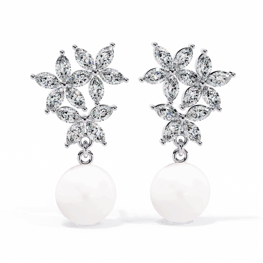 2.5 Carat Petal Marquise Dangle Earrings in Moissanite | House of Estara