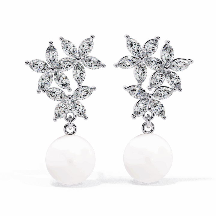 2.5 Carat Petal Marquise Dangle Earrings in Moissanite | House of Estara