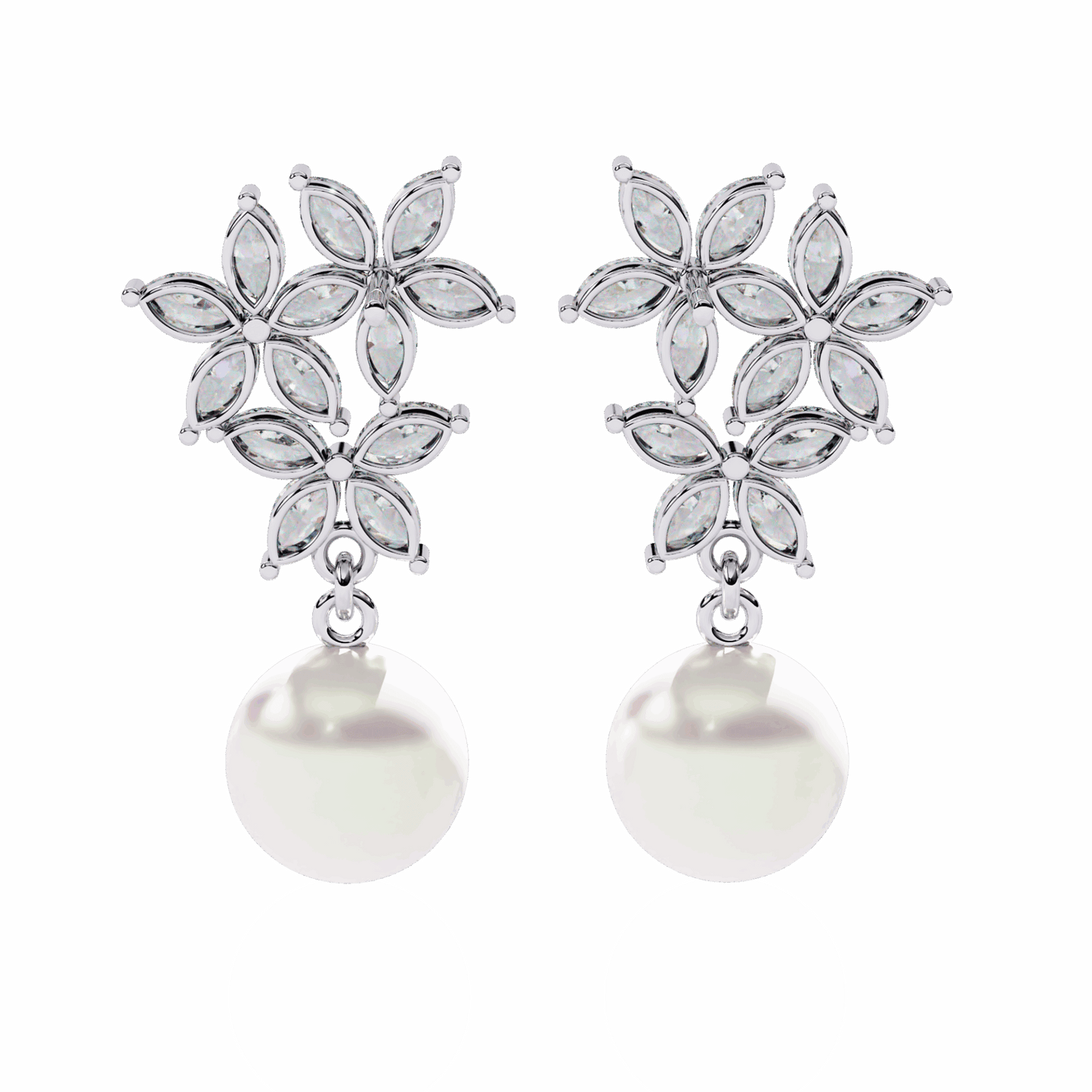 2.5 Carat Petal Marquise Dangle Earrings in Moissanite | House of Estara