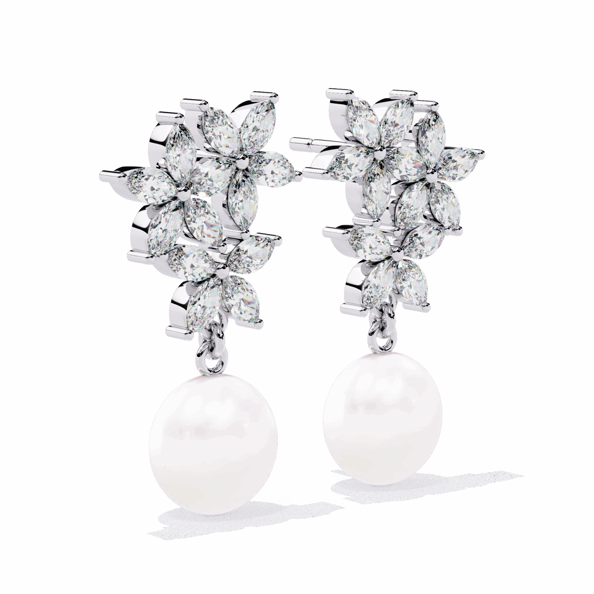 2.5 Carat Petal Marquise Dangle Earrings in Moissanite | House of Estara