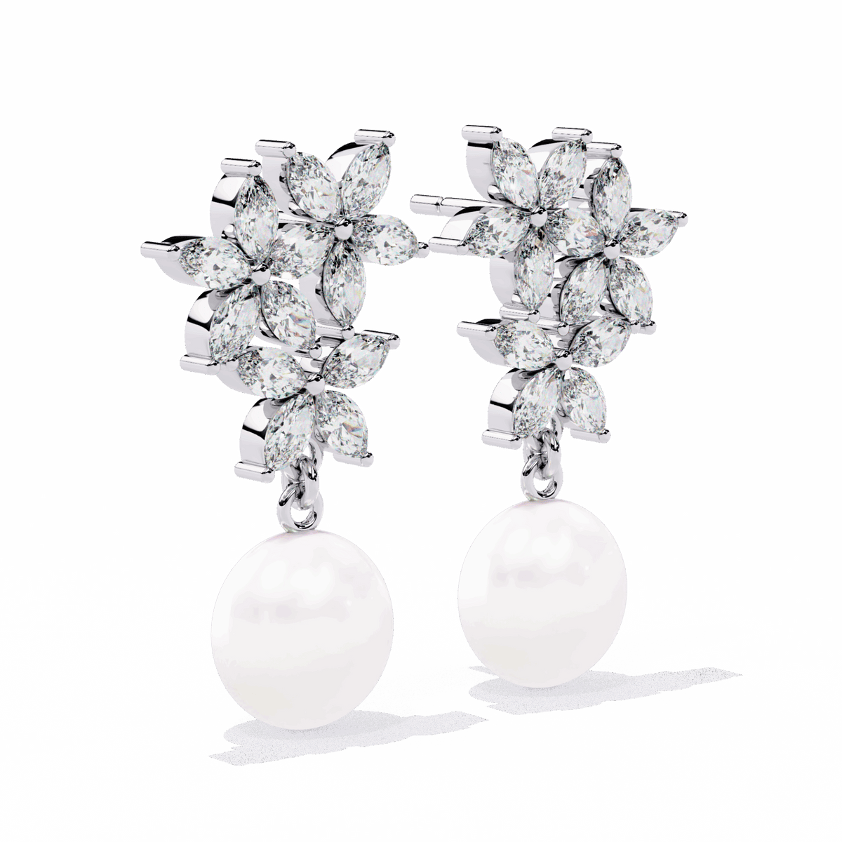 2.5 Carat Petal Marquise Dangle Earrings in Moissanite | House of Estara