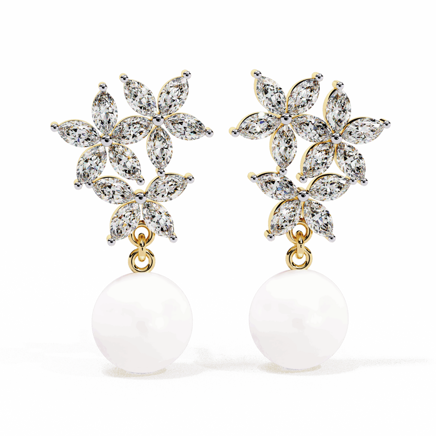 2.5 Carat Petal Marquise Dangle Earrings in Moissanite | House of Estara
