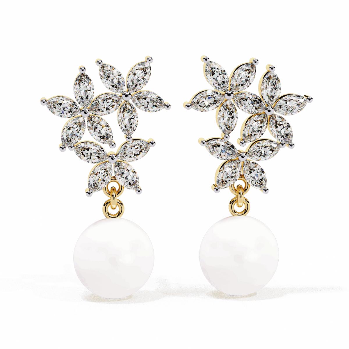 2.5 Carat Petal Marquise Dangle Earrings in Moissanite | House of Estara