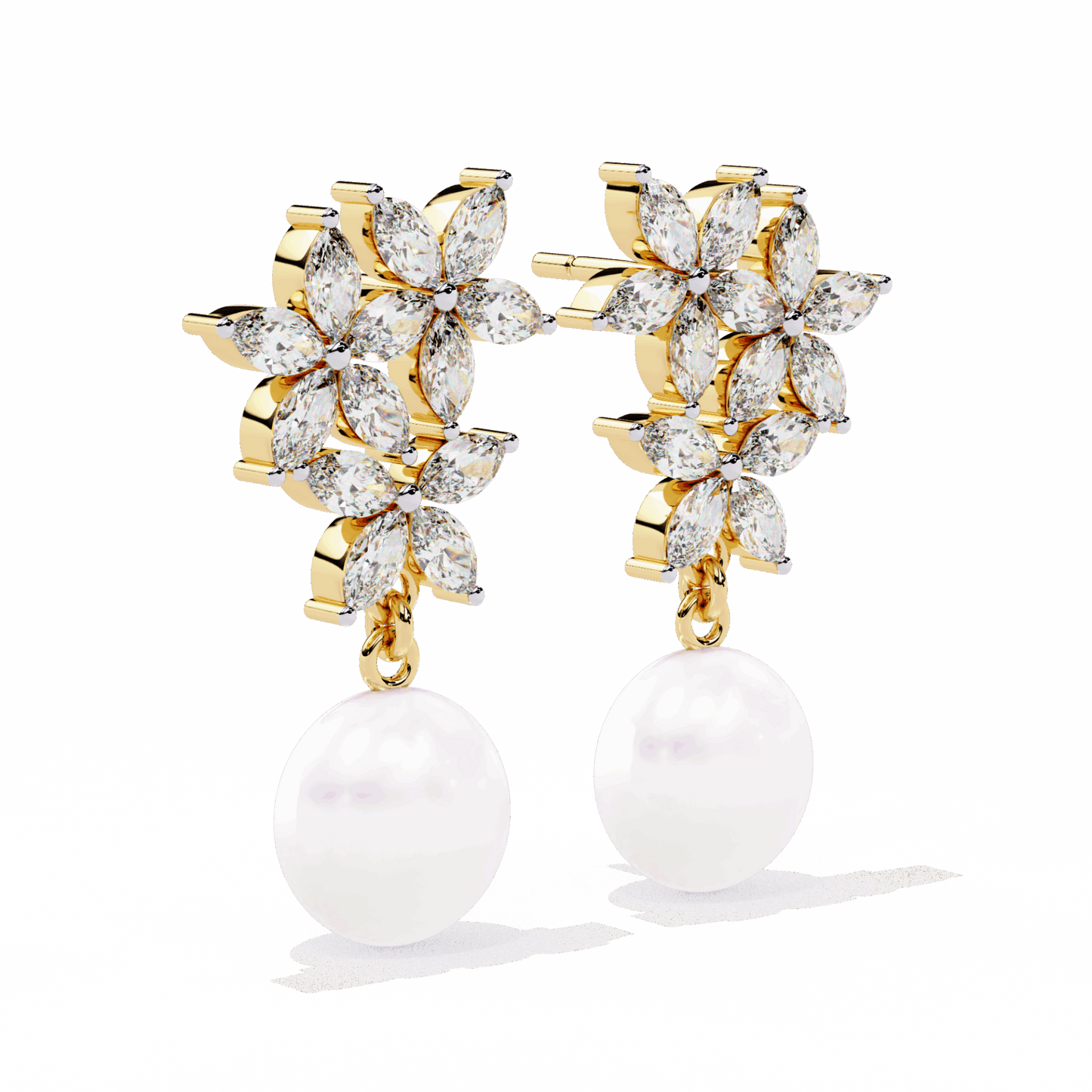 2.5 Carat Petal Marquise Dangle Earrings in Moissanite | House of Estara