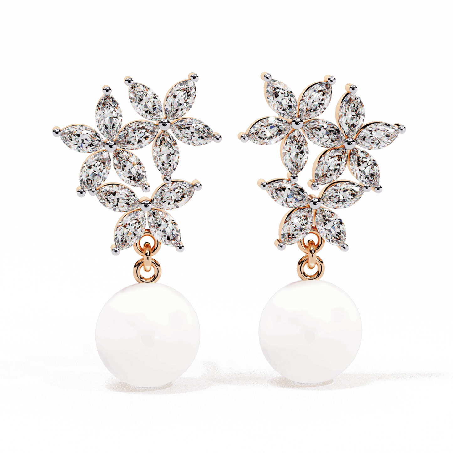 2.5 Carat Petal Marquise Dangle Earrings in Moissanite | House of Estara