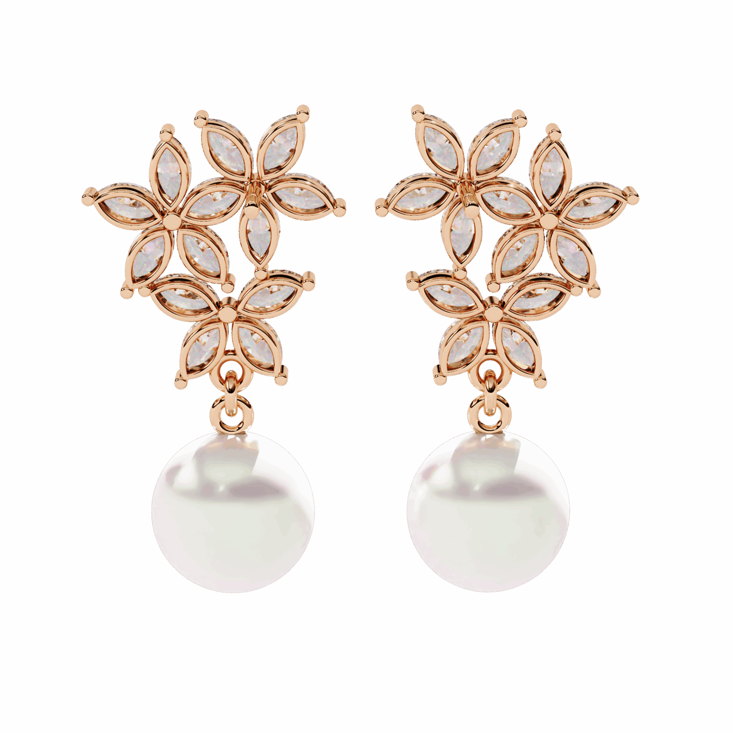 2.5 Carat Petal Marquise Dangle Earrings in Moissanite | House of Estara