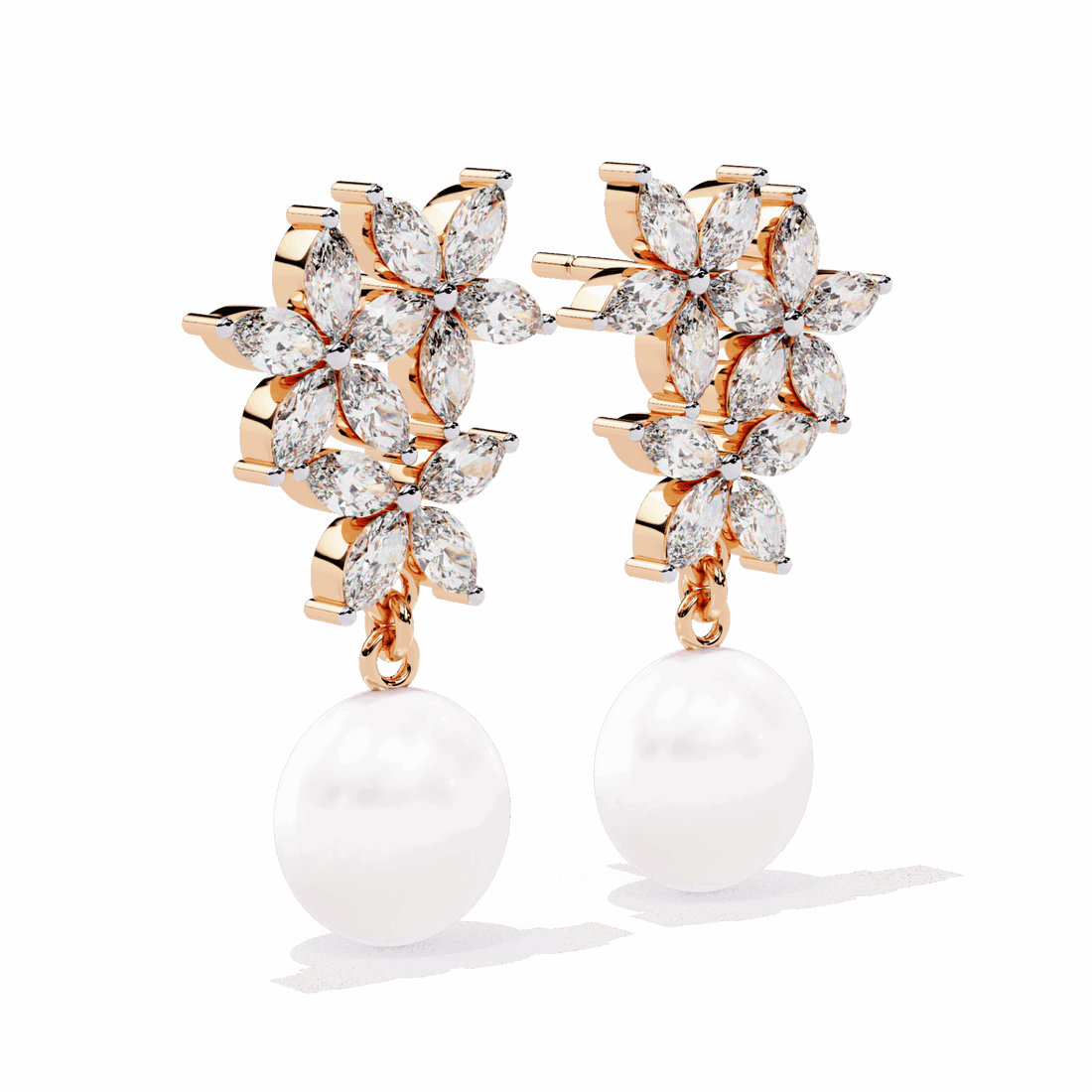 2.5 Carat Petal Marquise Dangle Earrings in Moissanite | House of Estara