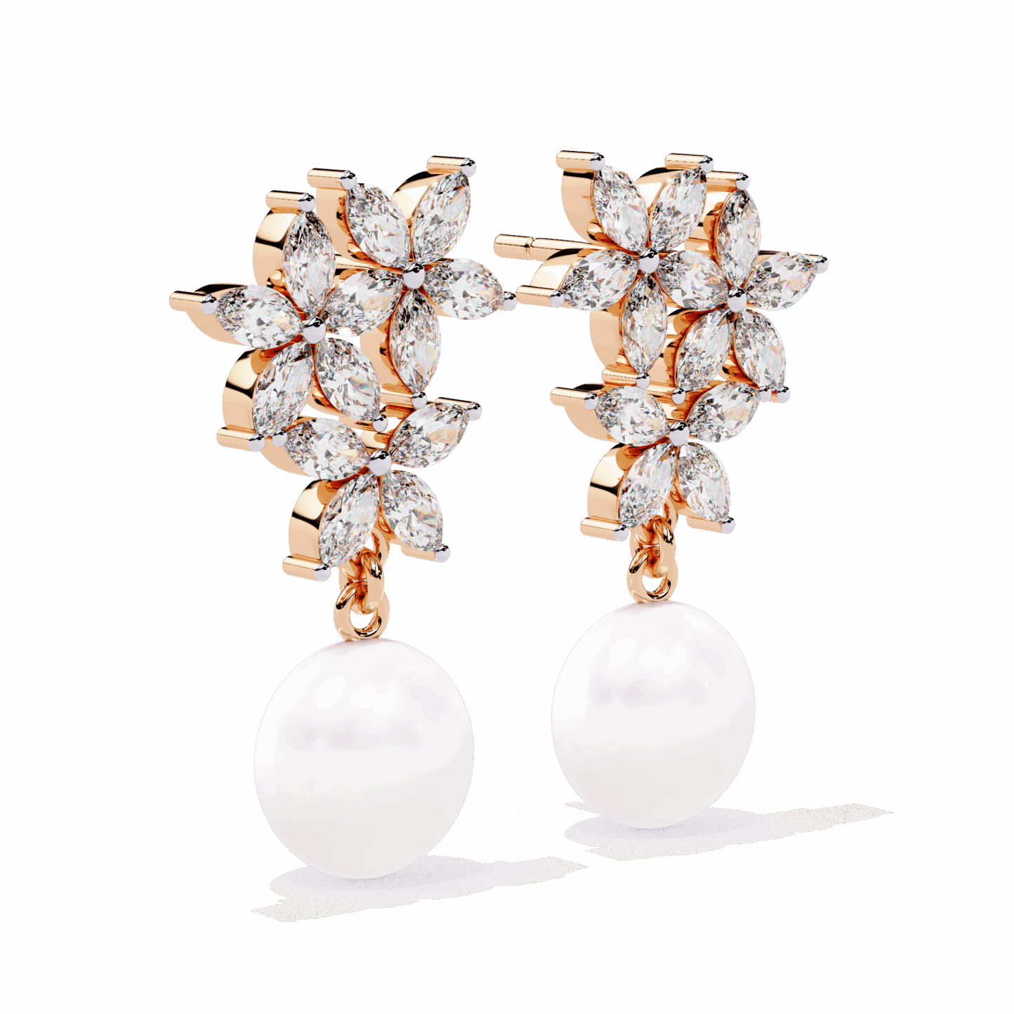 2.5 Carat Petal Marquise Dangle Earrings in Moissanite | House of Estara