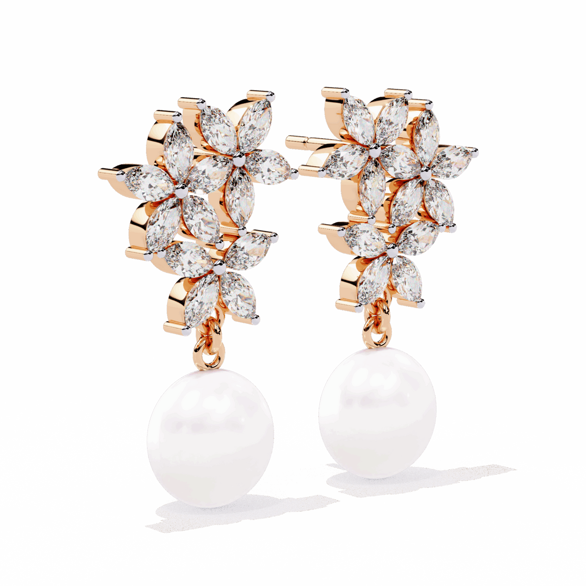 2.5 Carat Petal Marquise Dangle Earrings in Moissanite | House of Estara