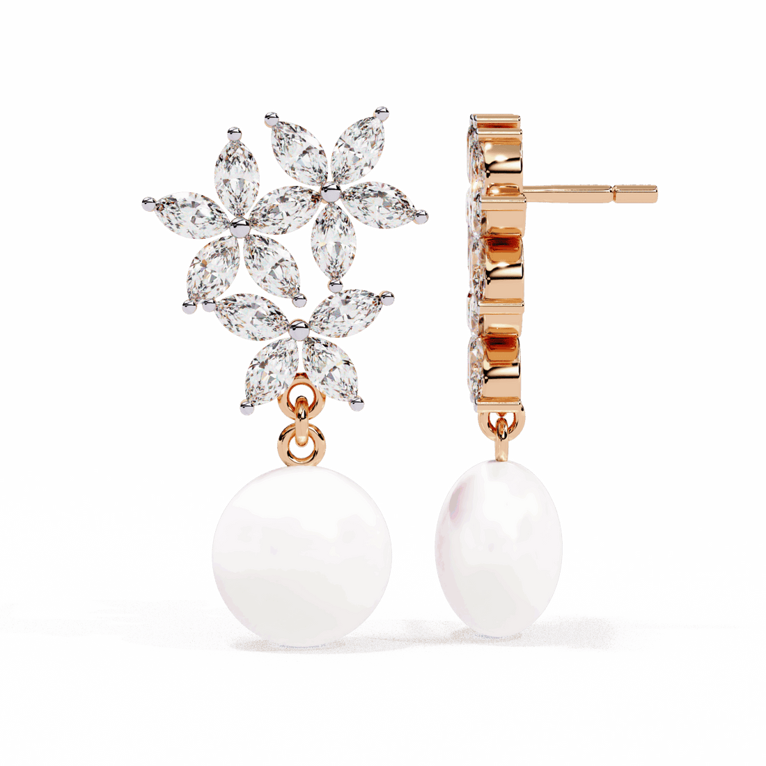 2.5 Carat Petal Marquise Dangle Earrings in Moissanite | House of Estara