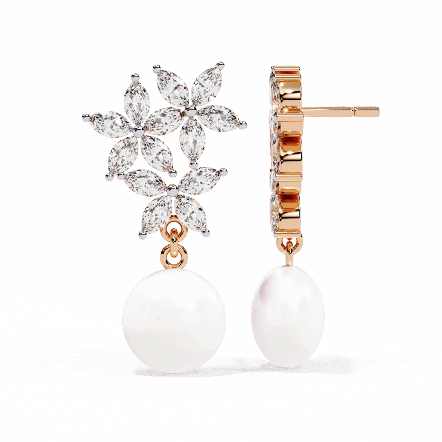 2.5 Carat Petal Marquise Dangle Earrings in Moissanite | House of Estara