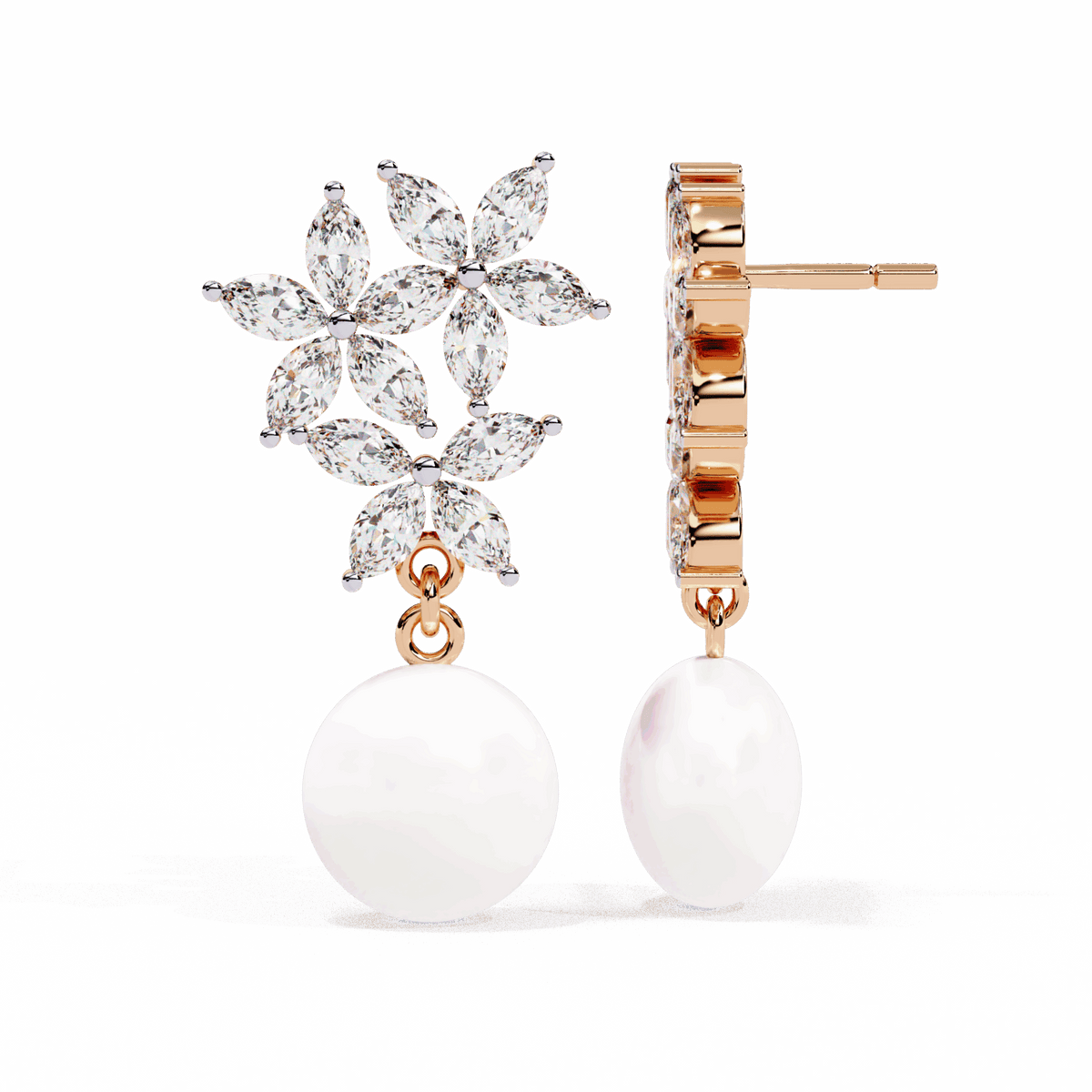 2.5 Carat Petal Marquise Dangle Earrings in Moissanite | House of Estara