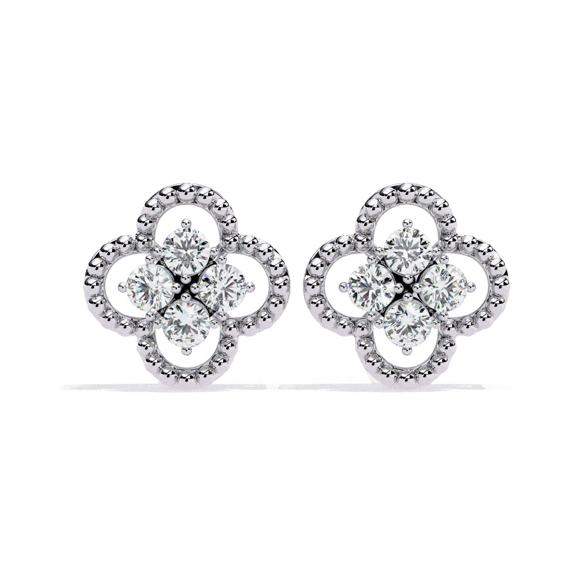 0.9 Carat Petite Round Stud Earrings in Moissanite | House of Estara
